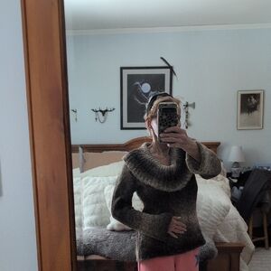 Cozy Brown Cowl Neck Sweater